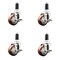 Service Caster 3 Inch 316SS Maroon Poly Swivel 1-1/4 Inch Expanding Stem Caster Set Brake SCC SCC-SS316EX20S314-PPUB-MRN-TLB-114-4 - alternate 4